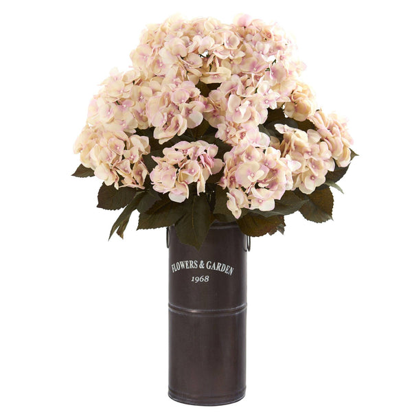 27” Hydrangea Artificial Plant in Decorative Planter