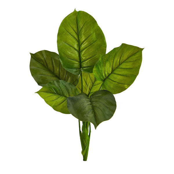 27” Large Philodendron Leaf Artificial Bush Plant (Set of 4)