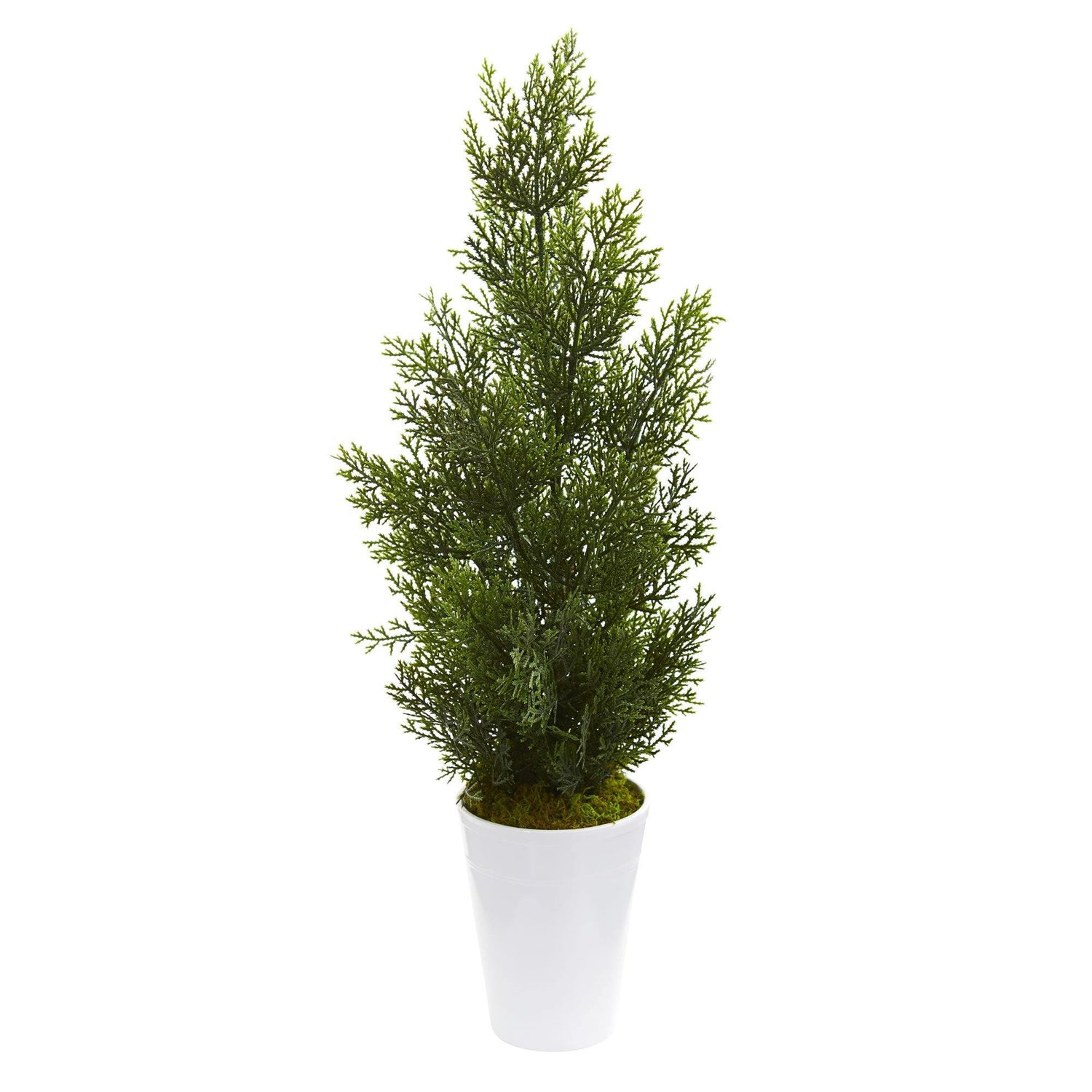 27” Mini Cedar Artificial Pine Tree in Decorative Planter (Indoor/Outdoor)