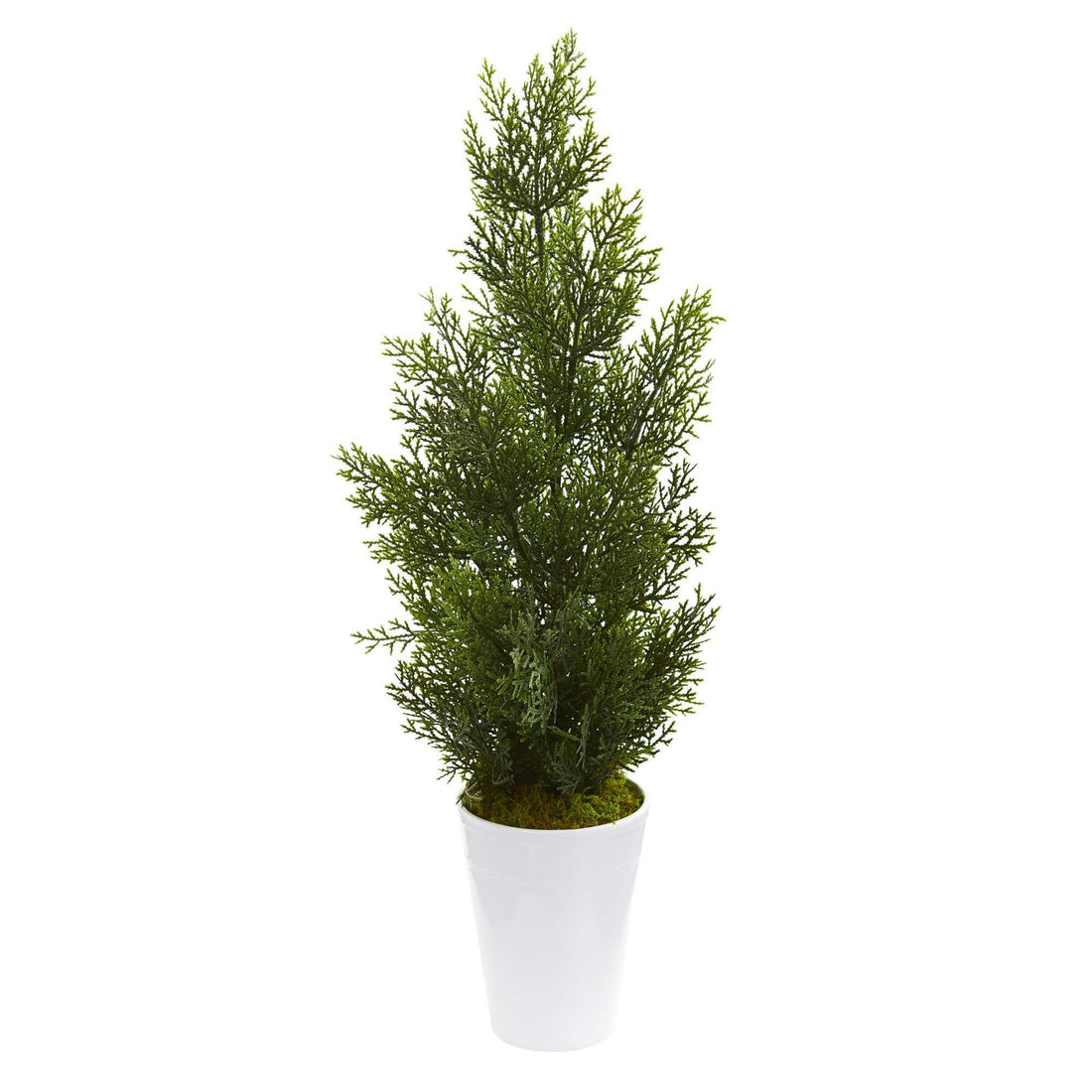 indoor pine plant 27” Mini Cedar Artificial Pine Tree in Decorative Planter (Indoor/Outdoor)  5694 Nearly Natural