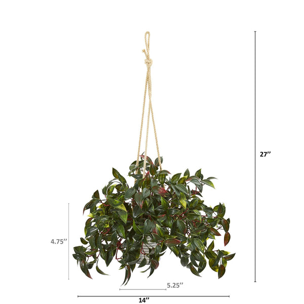 27” Mini Melon Artificial Plant in Hanging Bucket UV Resistant (Indoor/Outdoor) (Set of 2)