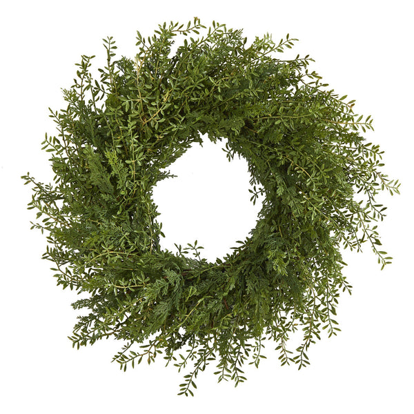 27” Mixed Grass Artificial Wreath