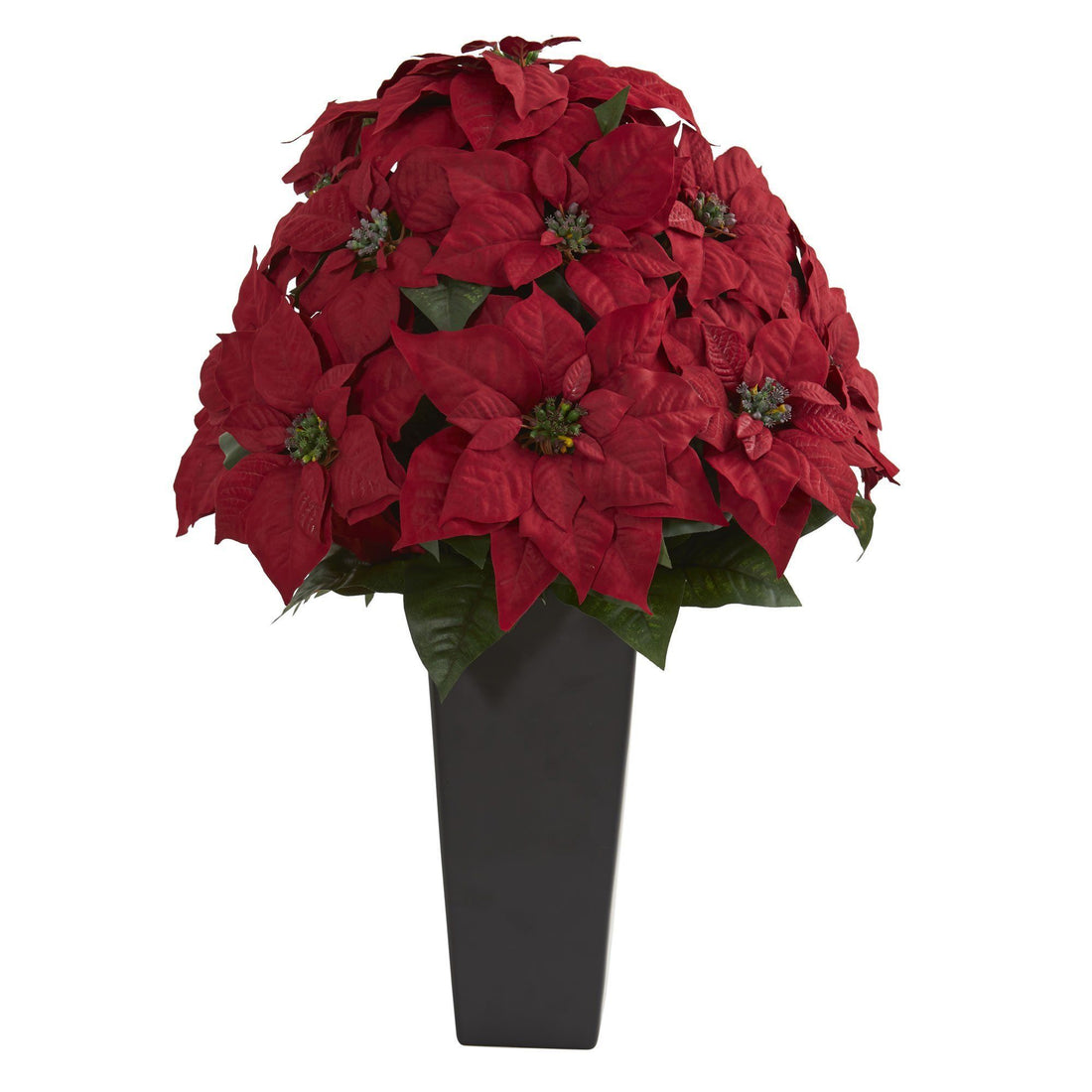 27 Poinsettia Artificial Plant in Black Planter