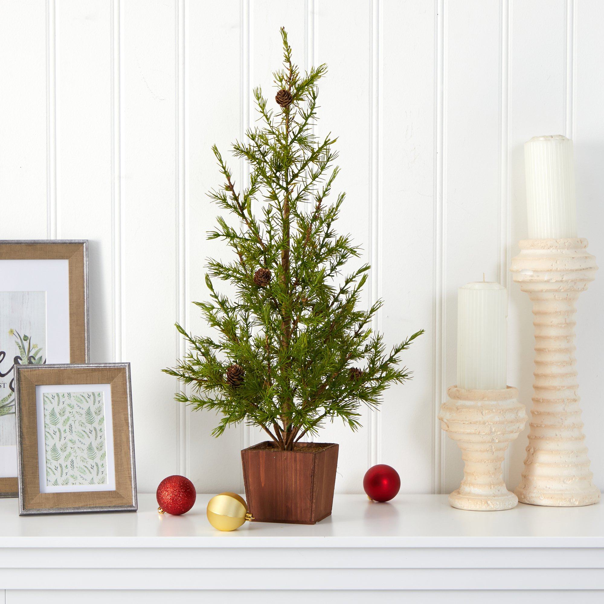 28” Alpine “Natural Look” Artificial Christmas Tree in Wood