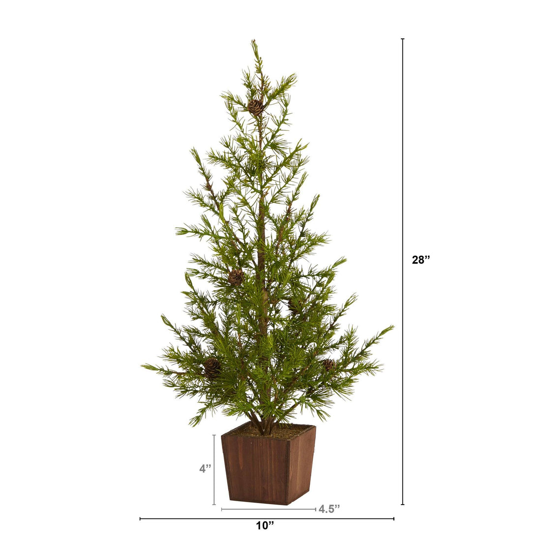 christmas trees for planters 28” Alpine “Natural Look” Artificial Christmas Tree in Wood Planter with  Pine Cones