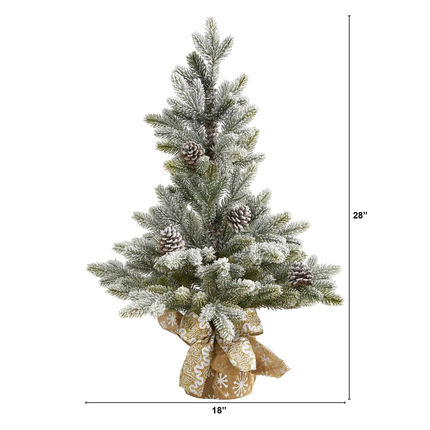 28” Flocked Artificial Christmas Tree with Pine Cones