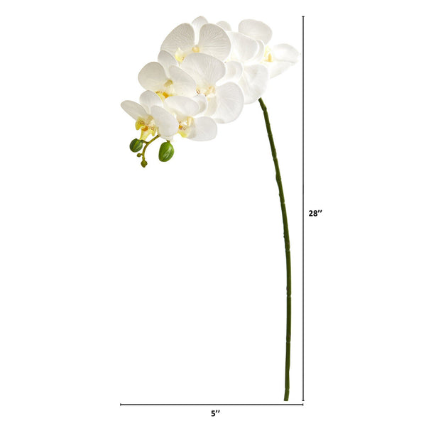 28” Orchid Phalaenopsis Artificial Flower Stem (Set of 6)