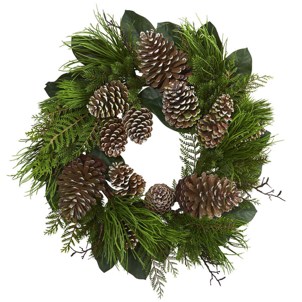 28” Pine Cone and Pine Wreath
