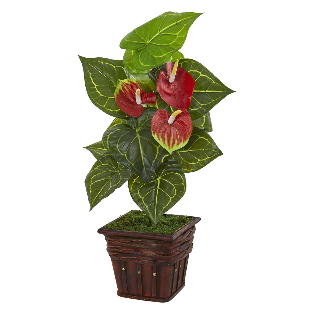 anthurium leaf artificial 29” Anthurium Artificial Plant in Decorative Planter (Real Touch)