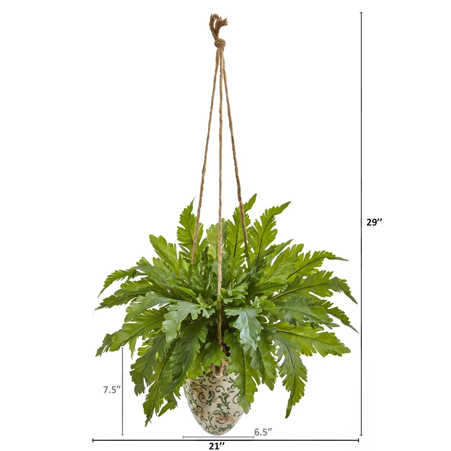 29” Fern Artificial Plant in Hanging Vase