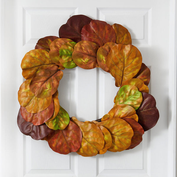 29” Fiddle Leaf Artificial Wreath