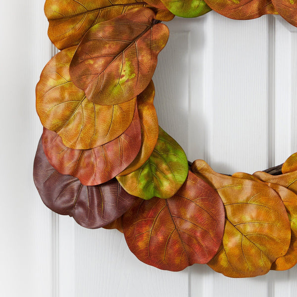 29” Fiddle Leaf Artificial Wreath