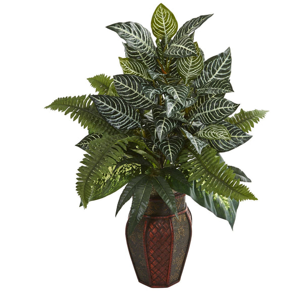 29" Artificial Mixed Fern Plant in Decorative Planter"
