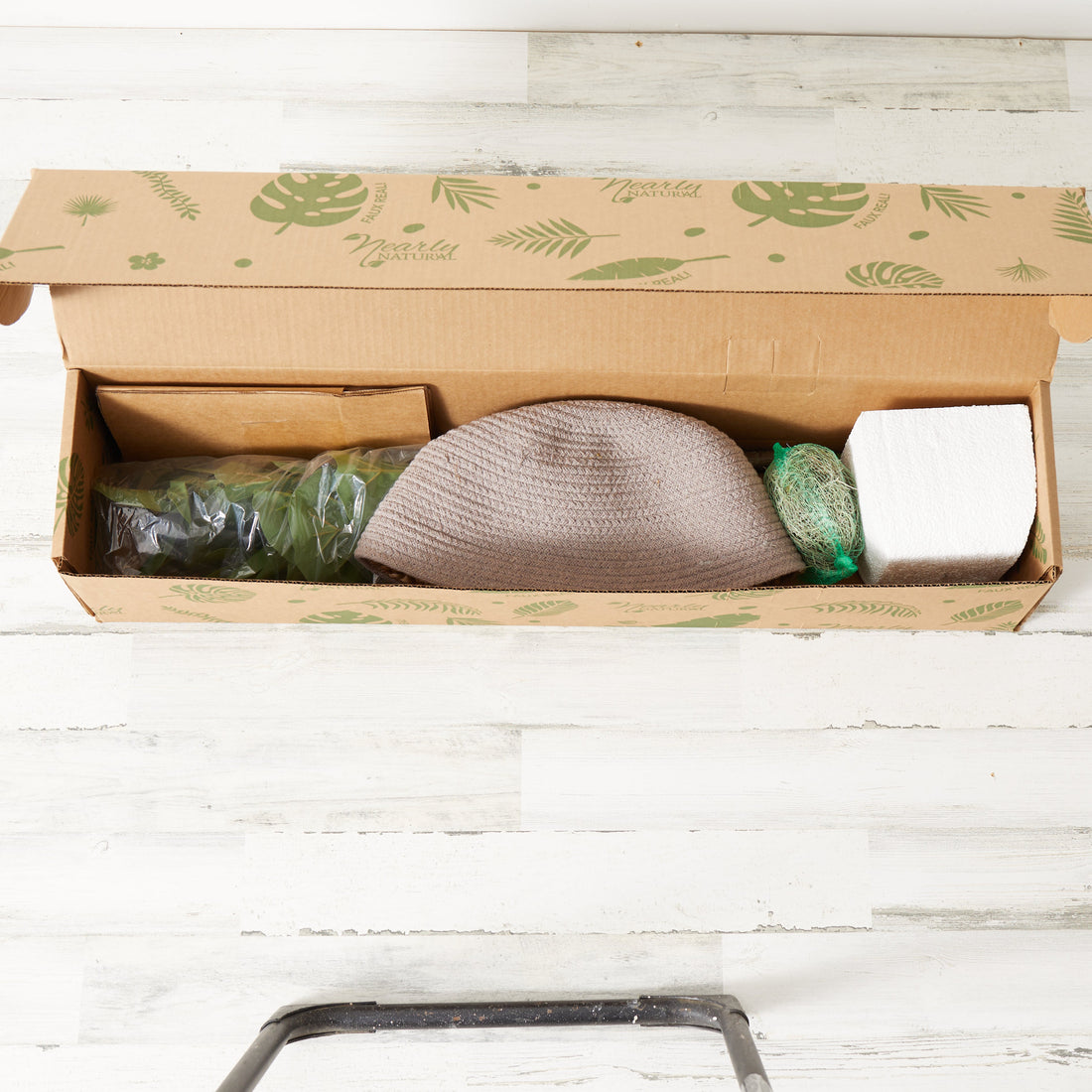 fiddle leaf fig tree shipping Nearly Natural 3ft. Artificial Fiddle Leaf Fig Tree with Handmade Cotton & Jute Woven Planter DIY Kit