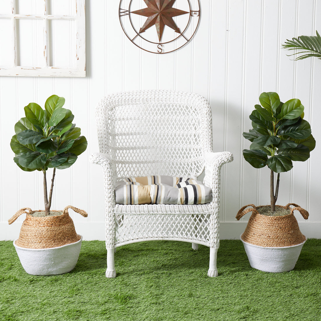 fiddle leaf fig outdoor patio 3' Artificial Fiddle Leaf Fig Tree with Handmade Cotton & Jute Woven P –  Nearly Natural