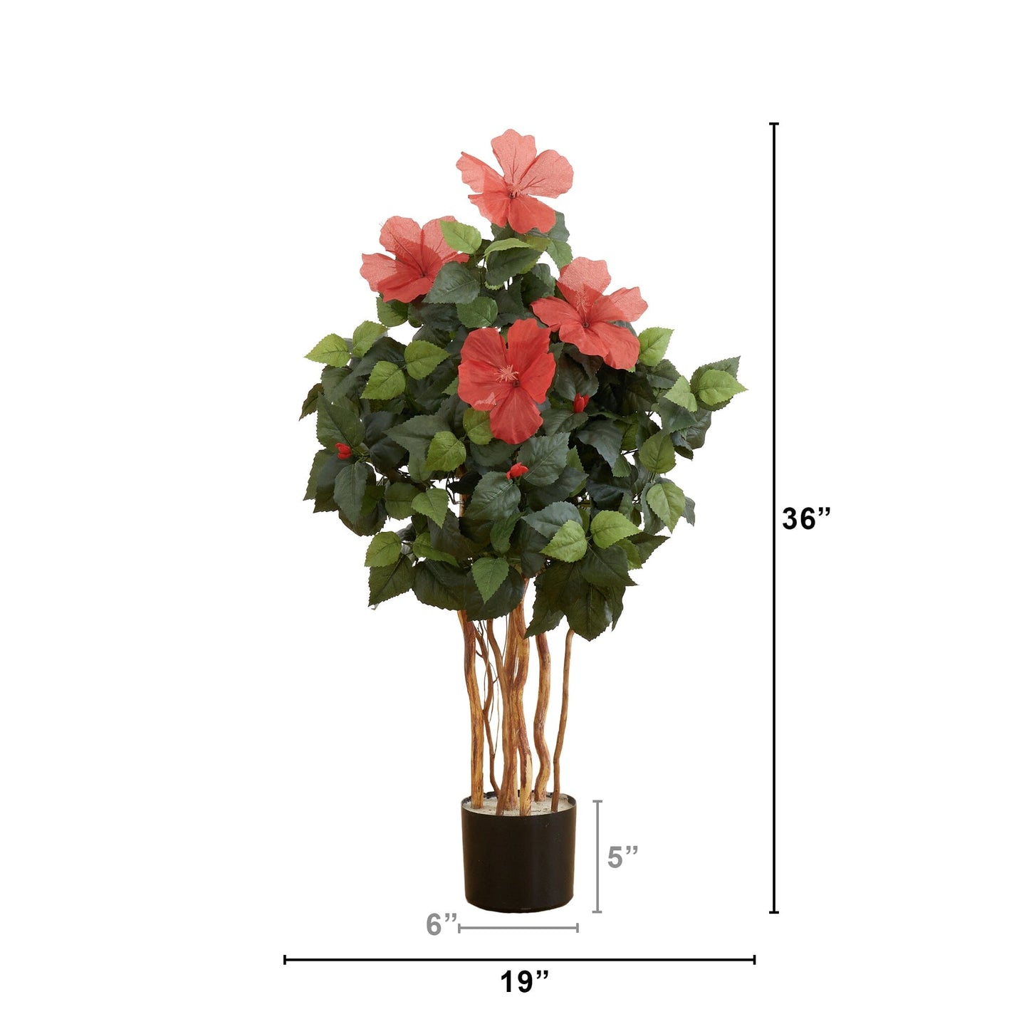 3’ Artificial Hibiscus Tree Nearly Natural