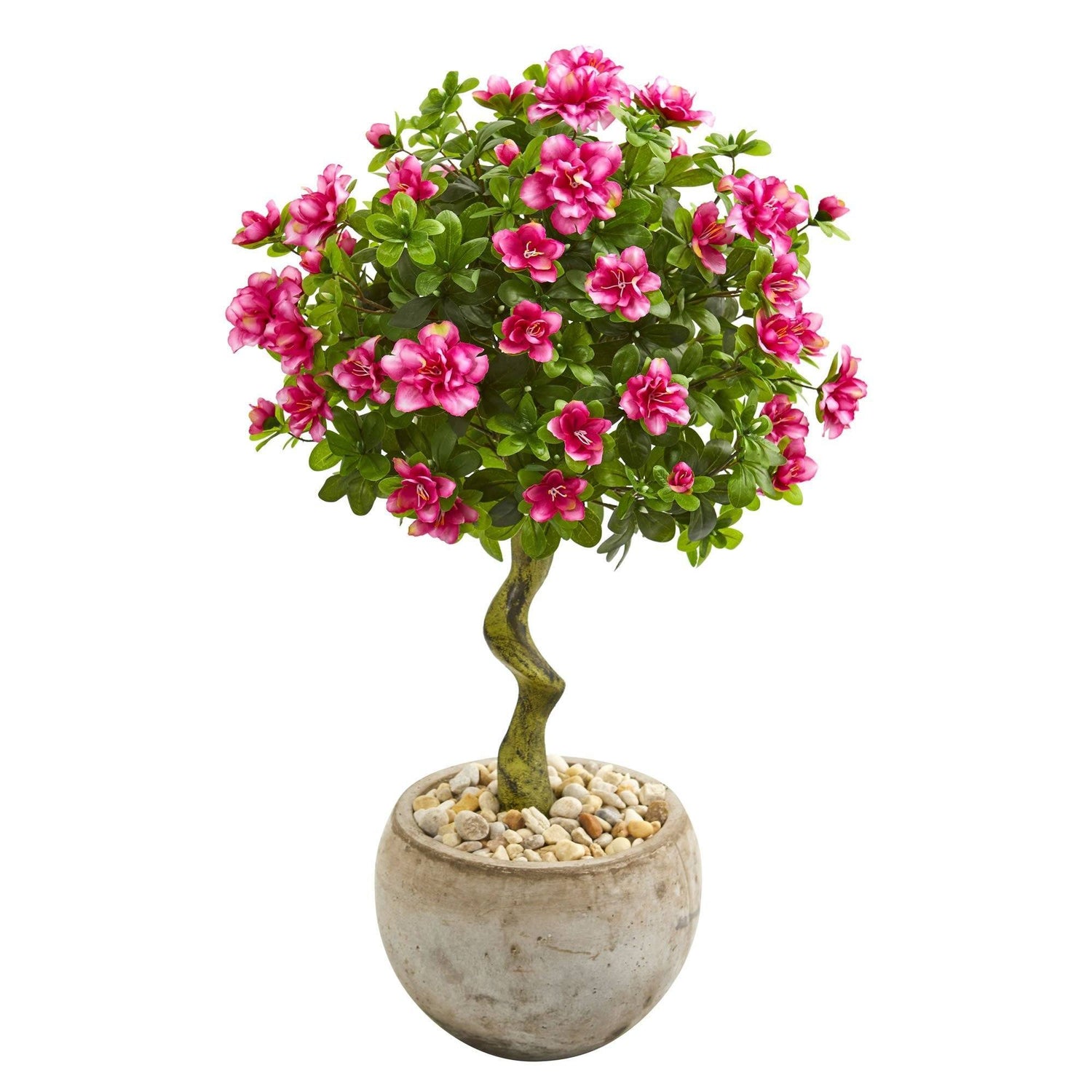 3’ Azalea Artificial Topiary Tree in Bowl Planter