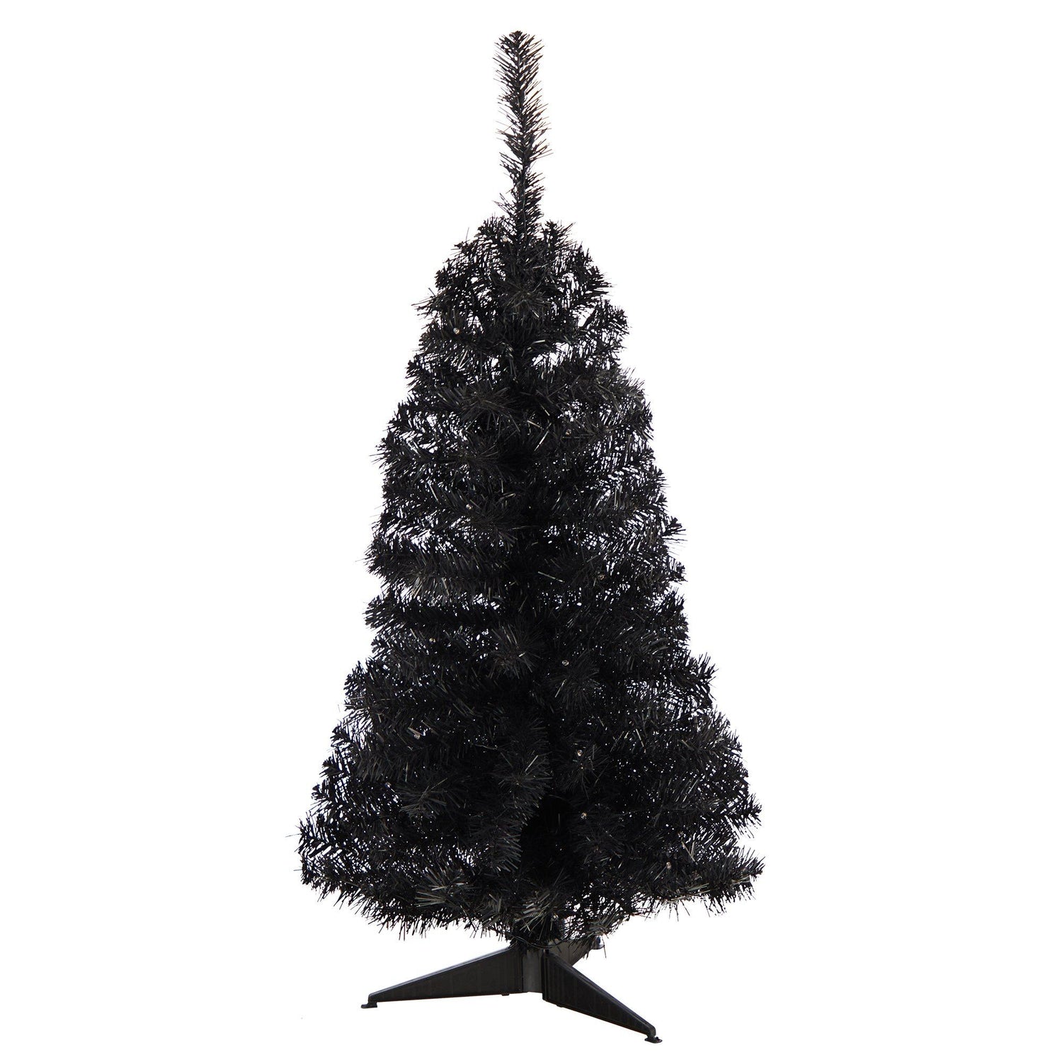3’ Black Artificial Christmas Tree with 50 LED Lights and 118 Bendable Branches