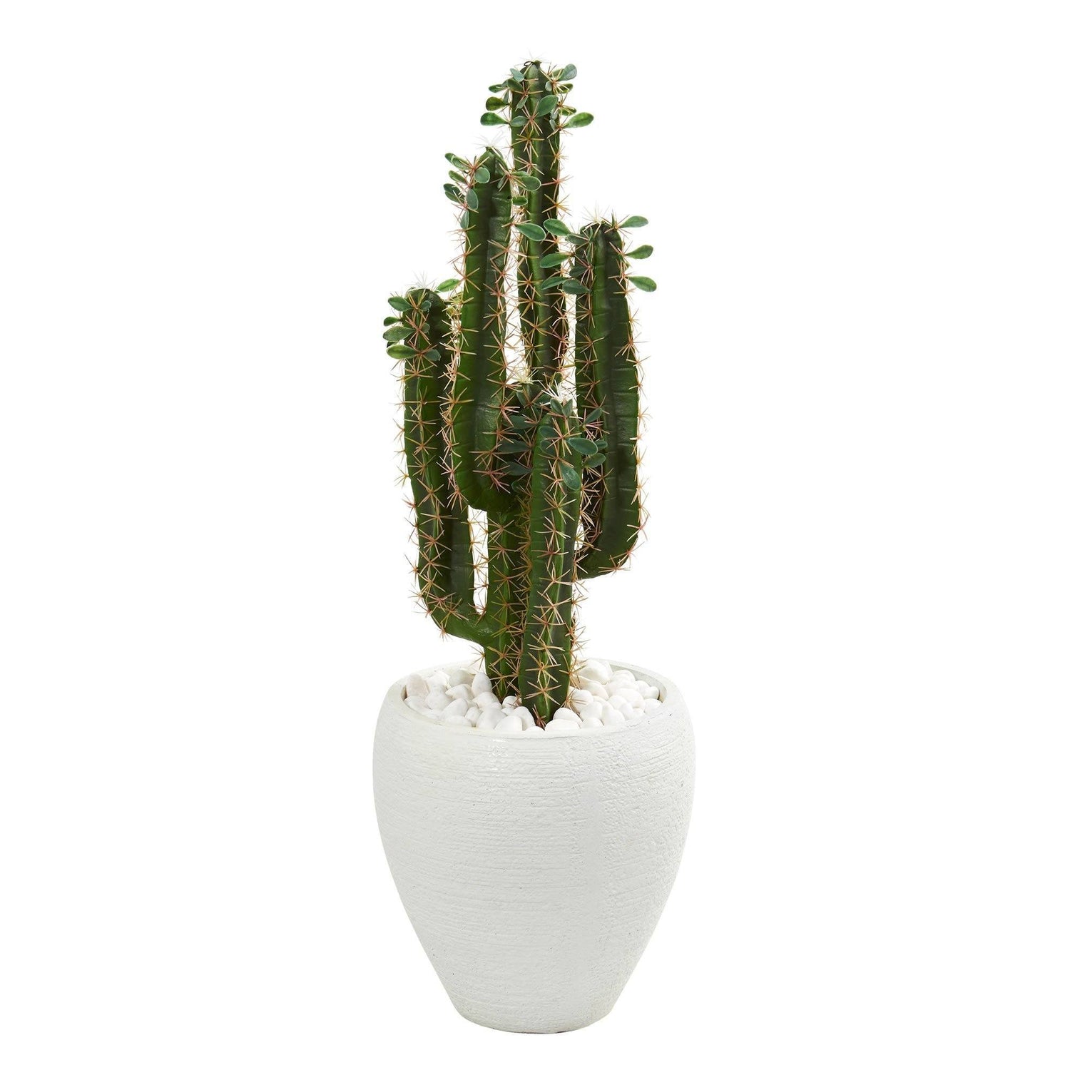 3’ Cactus Artificial Plant in White Planter