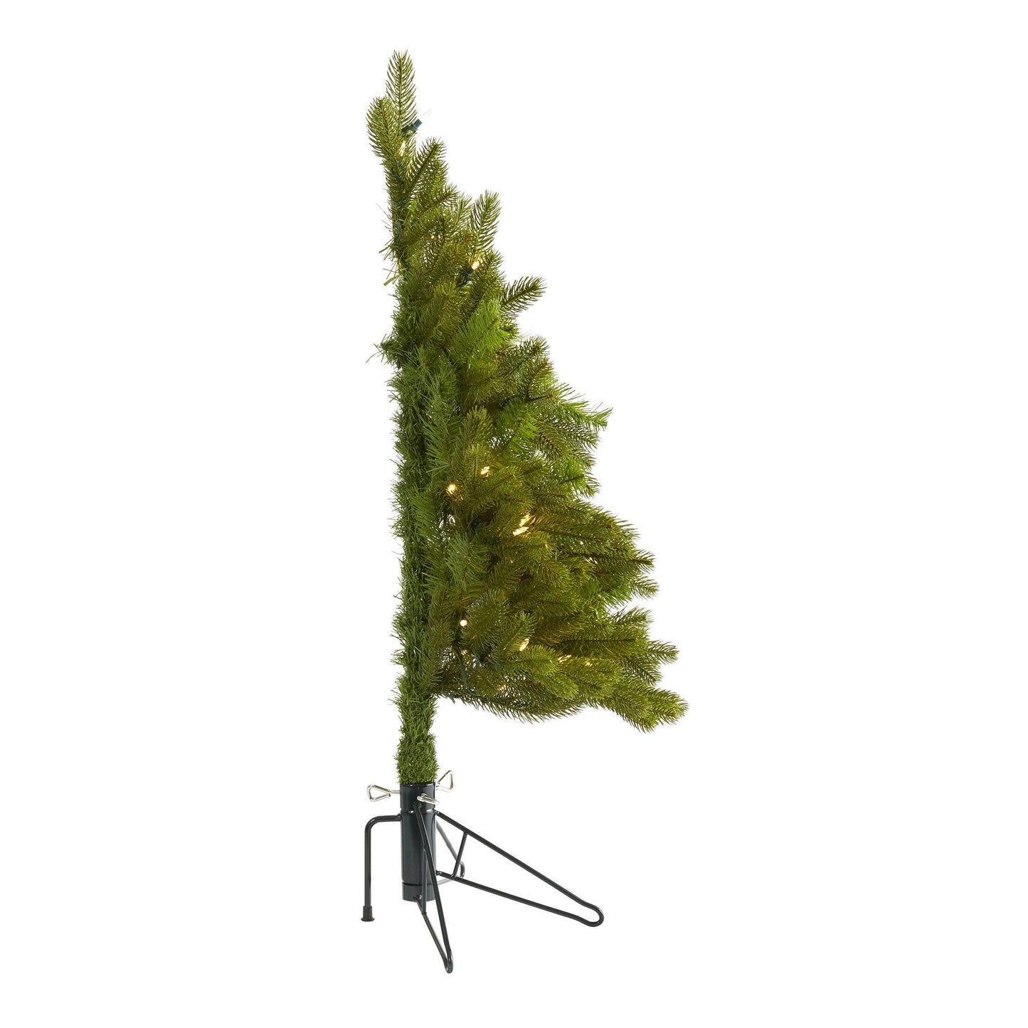 3' Cambridge Spruce Flat Back Artificial Christmas Tree with 50 Warm ...