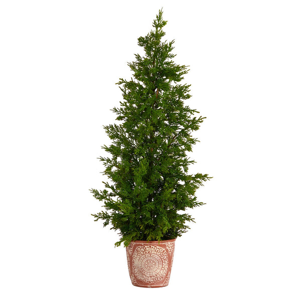3’ Cedar “Natural Look” Artificial Tree in Decorative Planter