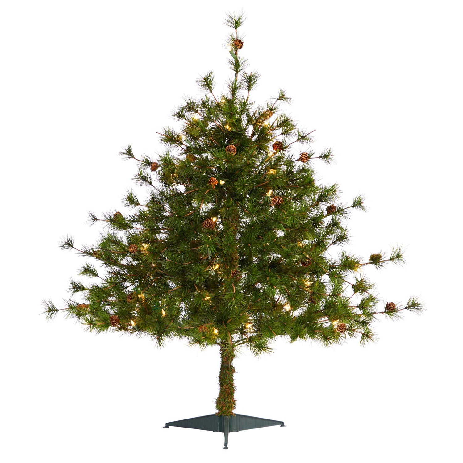 3’ Colorado Mountain Pine Artificial Christmas Tree with 50 Lights. 171 Branches and Pine Cones