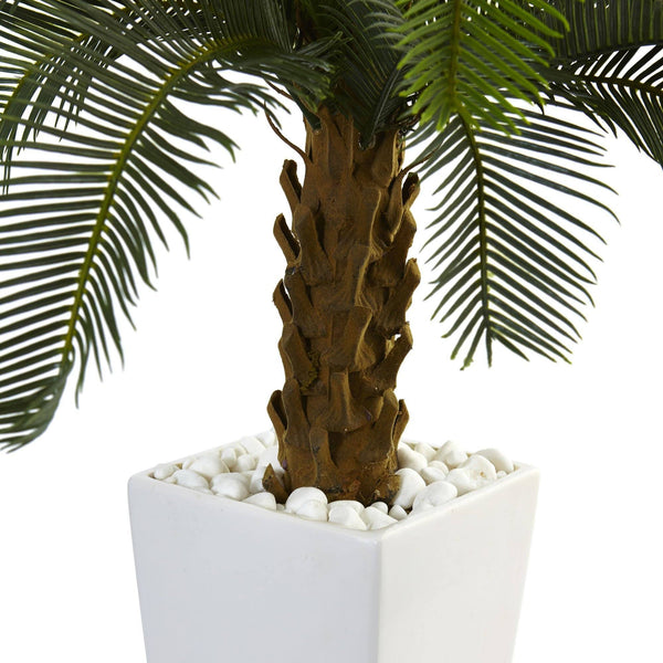 3’ Cycas Tree in White Tower Planter