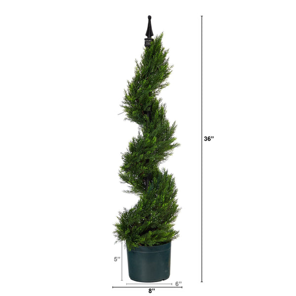 3' Cypress Spiral Topiary Artificial Tree