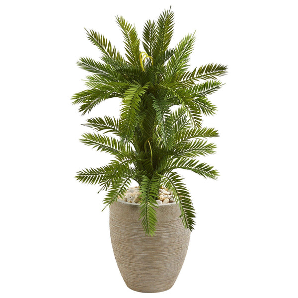 3’ Double Cycas Artificial Plant in Sand Colored Planter