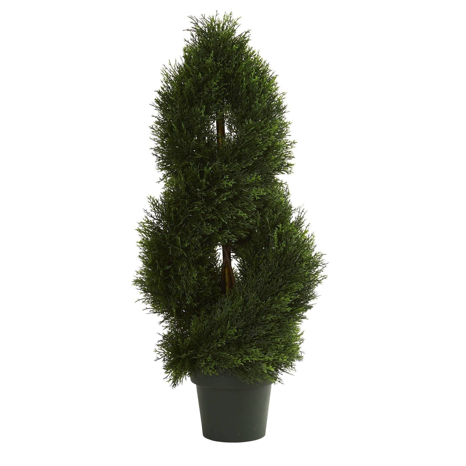 3' Double Pond Cypress Spiral Artificial Topiary Tree UV Resistant (Indoor/Outdoor)