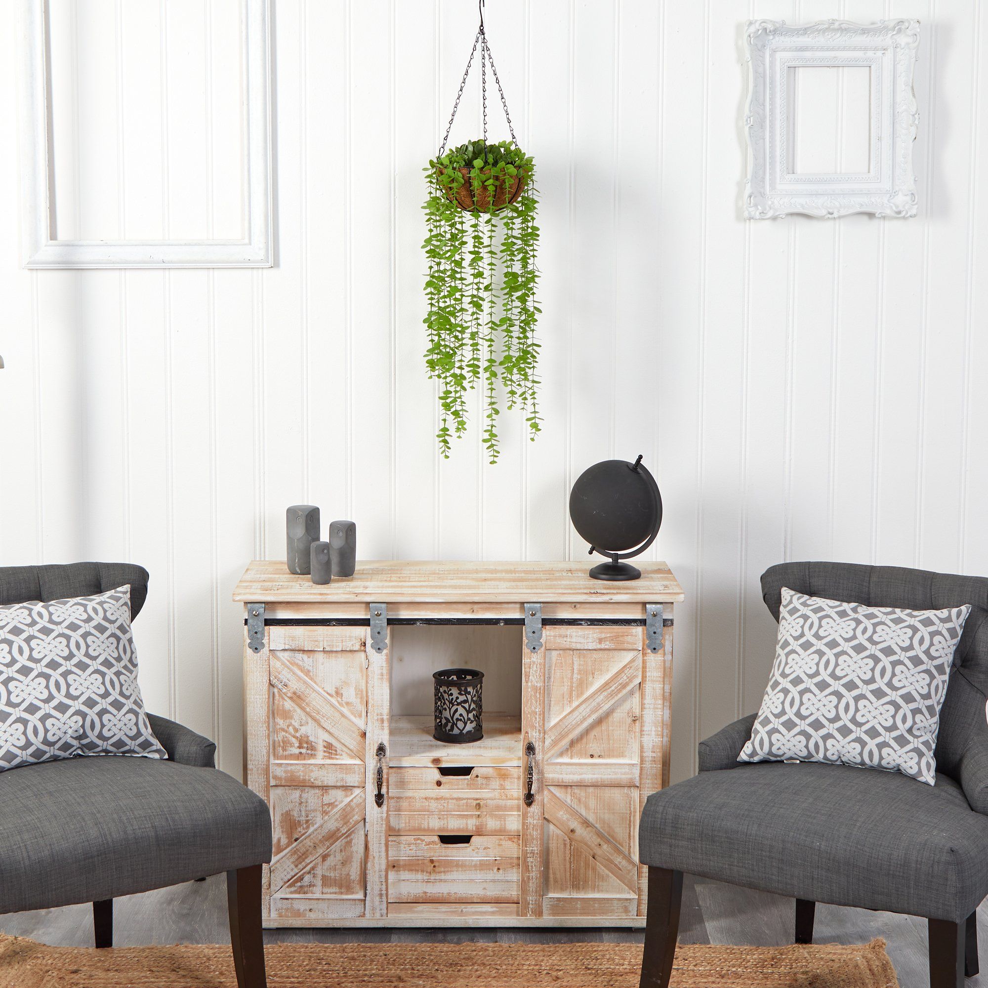 3’ Eucalyptus Artificial Plant in Hanging Basket - Thumbnail 4