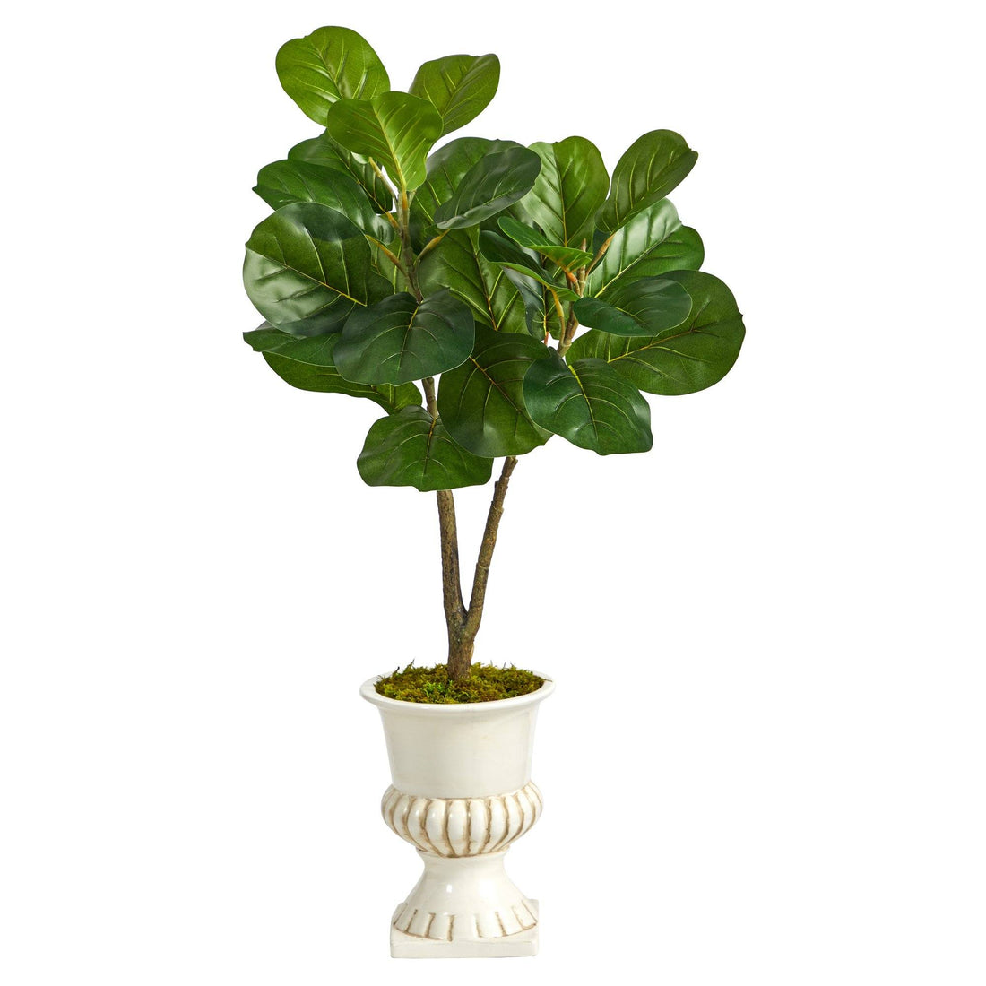 3 stem fiddle leaf fig 3’ Fiddle Leaf Fig Artificial Tree in White Urn