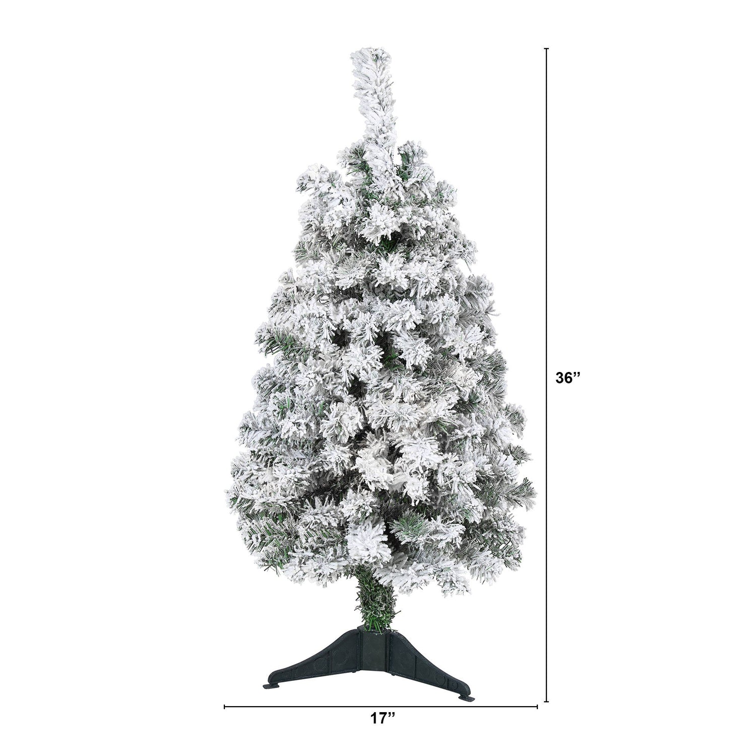 3' Flocked Rock Springs Spruce Artificial Christmas Tree