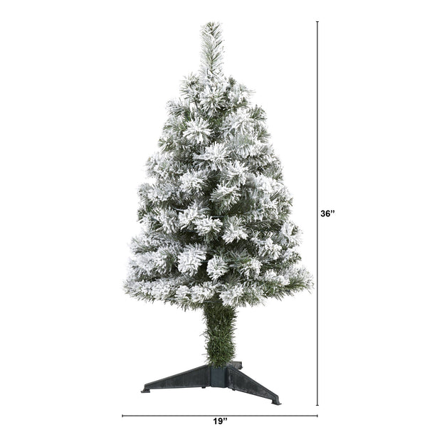 3' Flocked West Virginia Fir Artificial Christmas Tree