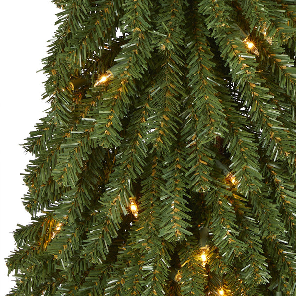 3’ Grand Alpine Artificial Christmas Tree with 50 Clear Lights and 193 Bendable Branches on Natural Trunk