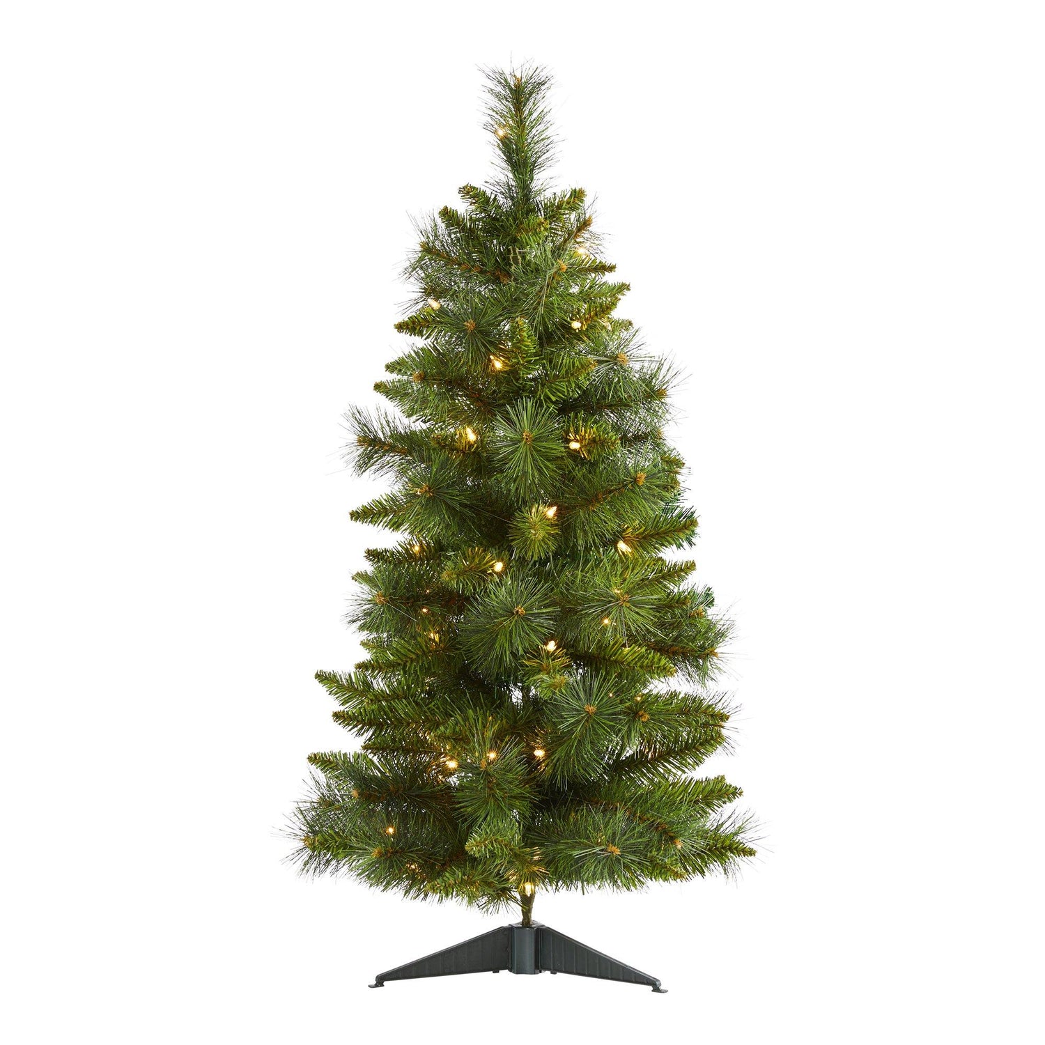 3’ New Haven Pine Artificial Christmas Tree with 50 Warm White LED Lights and 93 Bendable Branches
