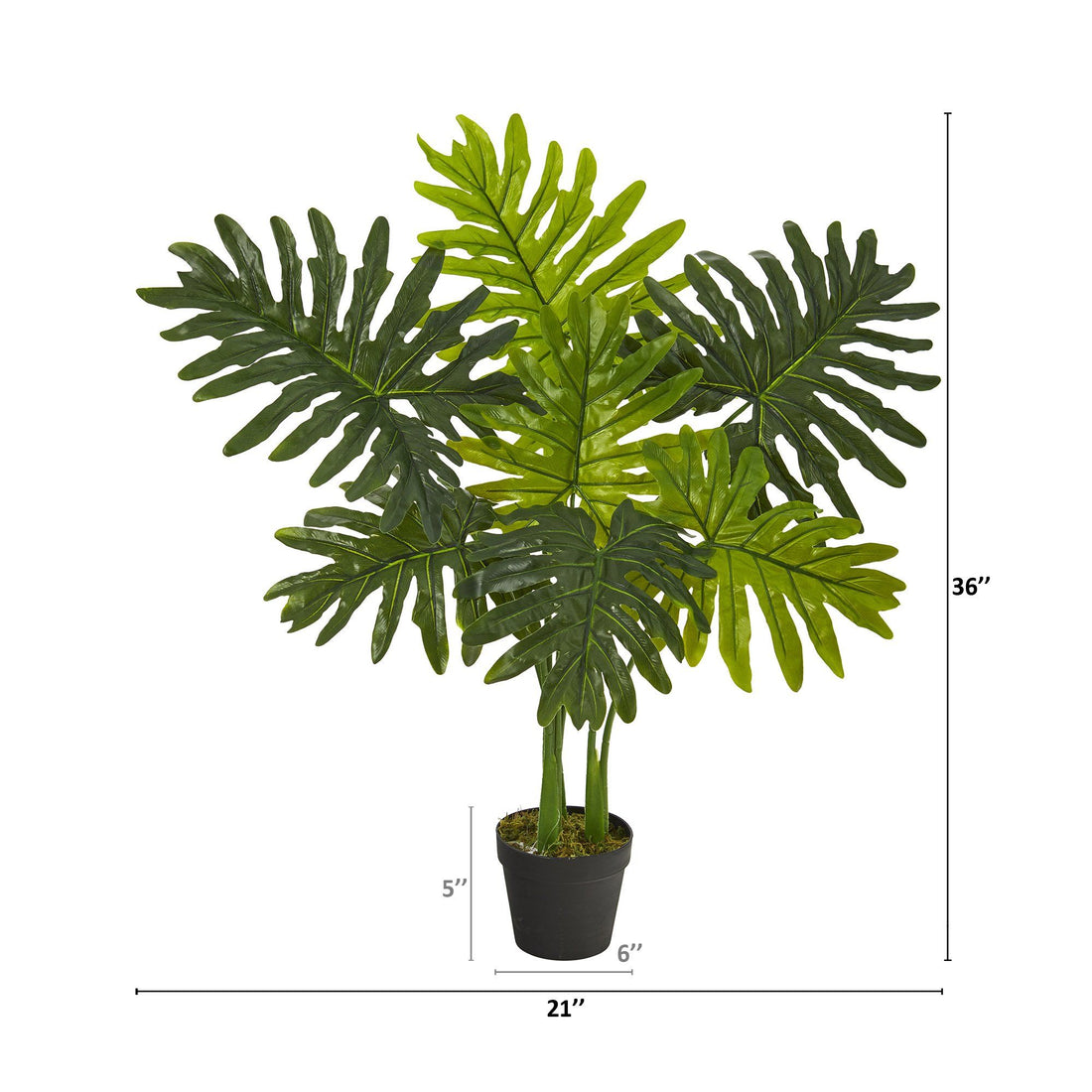 artificial split leaf philodendron plant 3' Philodendron Artificial Plant (Real Touch)