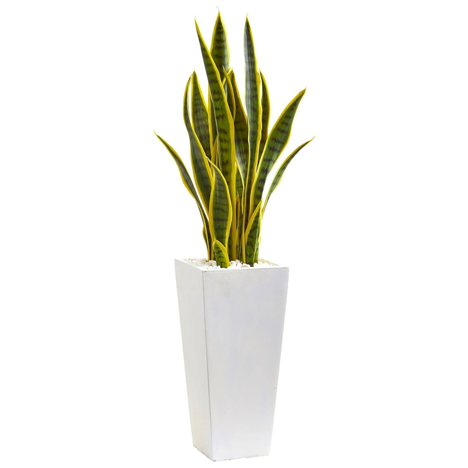 3’ Sansevieria Artificial Plant in White Planter