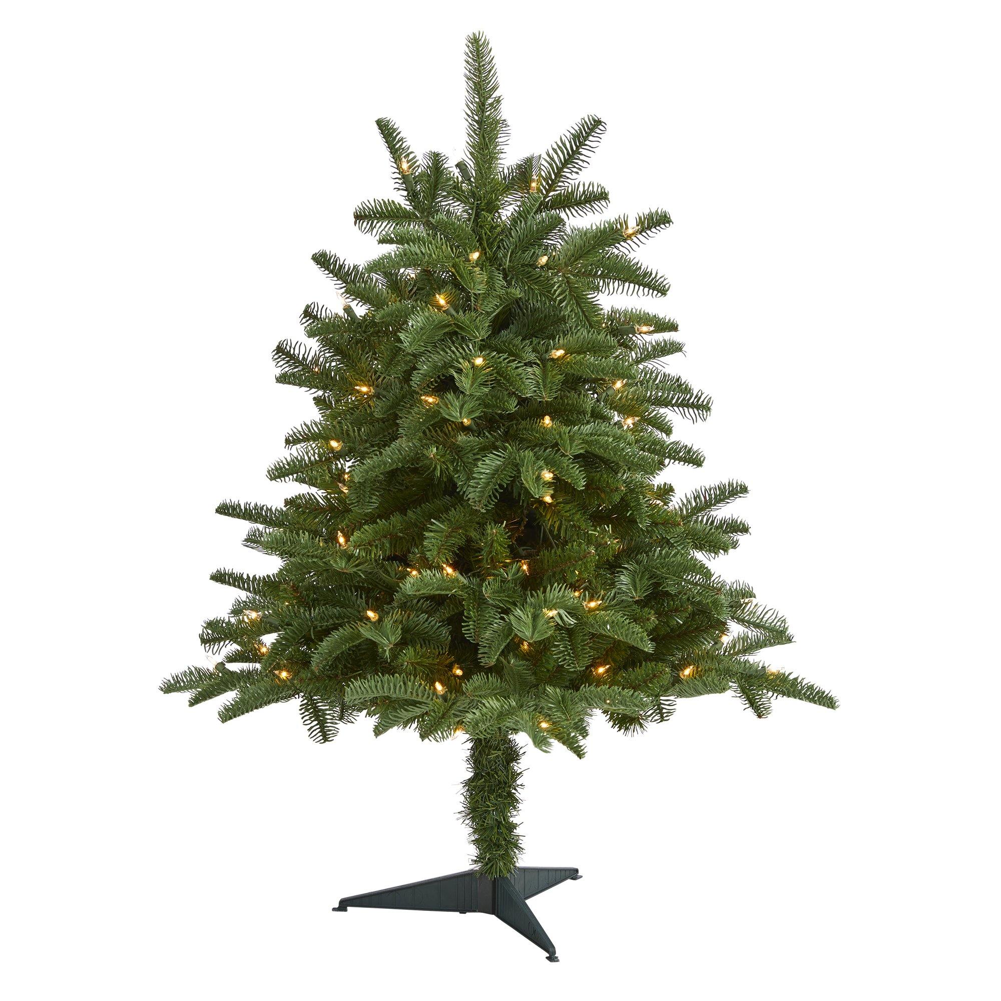 3' South Carolina Spruce Artificial Christmas Tree with 100 White