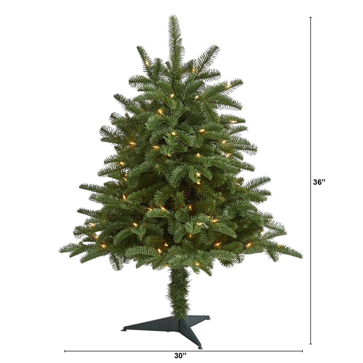 3’ South Carolina Spruce Artificial Christmas Tree with 100 White Warm Light and 458 Bendable Branches