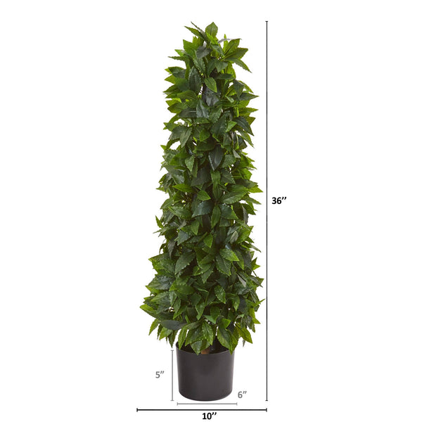 3’ Sweet Bay Cone Topiary Artificial Tree