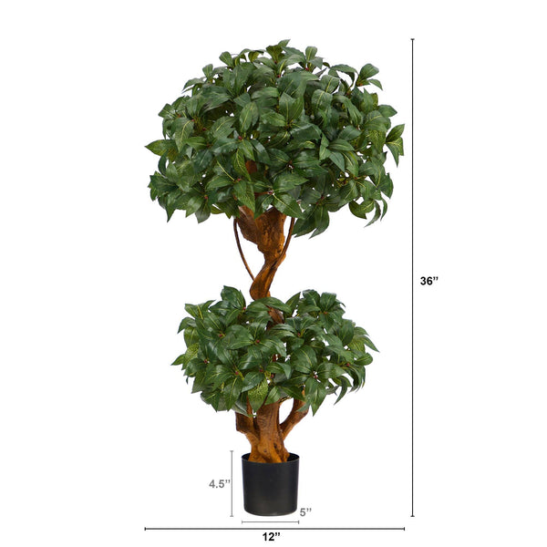 3’ Sweet Bay Double Ball Topiary Artificial Tree