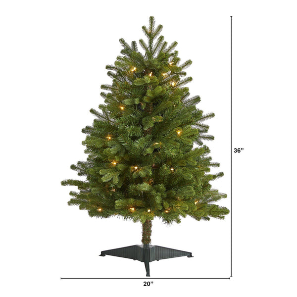 3’ Washington Fir Artificial Christmas Tree with 50 Clear Lights