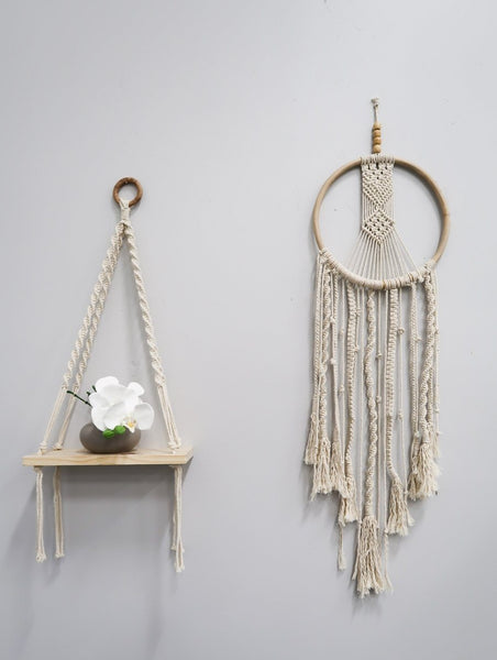 3’ x 1’ Boho Macrame Dreamcatcher Wall Hanging Decor