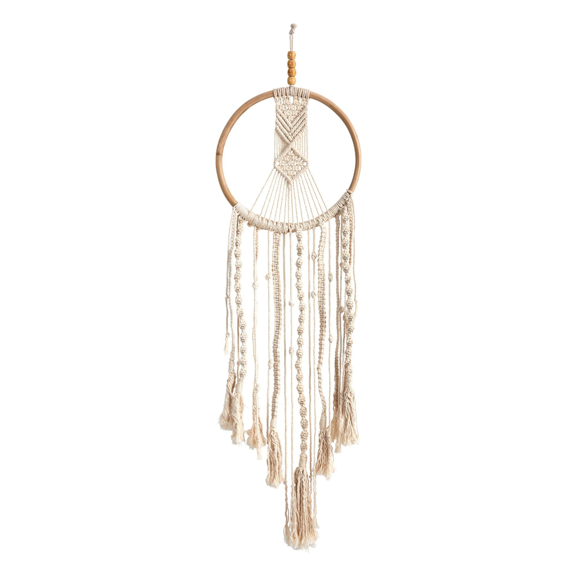 3' x 1' Boho Macrame Dreamcatcher Wall Hanging Decor | Nearly Natural