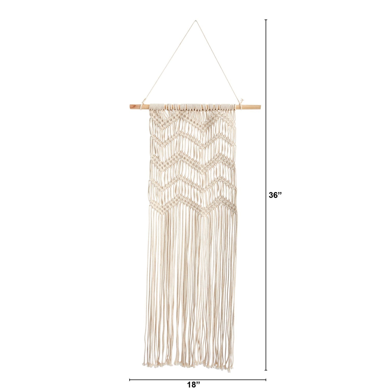 Nearly Natural 2.5' x 2' Hand Woven Macrame Wall Hanging Decor