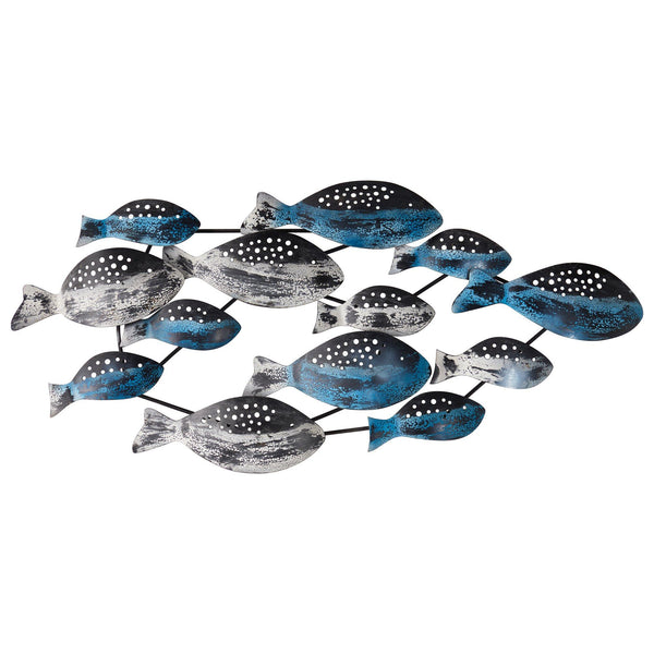 3’ x 1.5’ Coastal Fish Metal Wall Art Decor