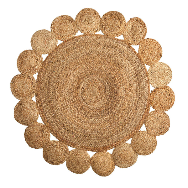 3’ x 3’ Hand Braided Mandala Jute Round Rug