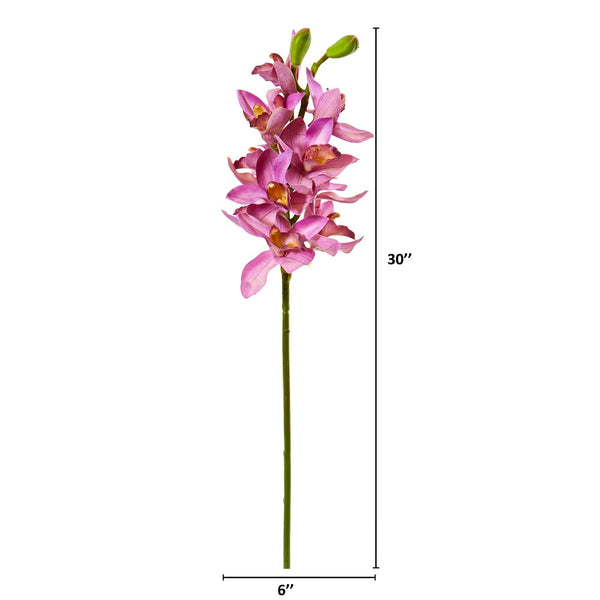 30” Cymbidium Orchid Artificial Flower (Set of 6)