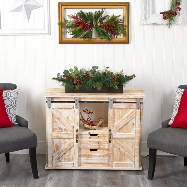 30” Evergreen Pine and Pine Cone Artificial Christmas Centerpiece Arrangement